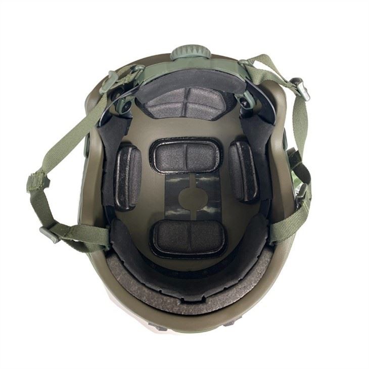 Green Aramid Military Bullet Proof Helmet With Accessory Rail Connectors